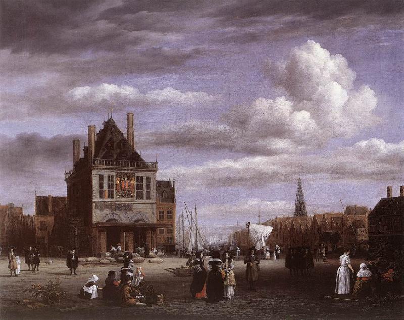 RUISDAEL, Jacob Isaackszon van The Dam Square in Amsterdam Germany oil painting art